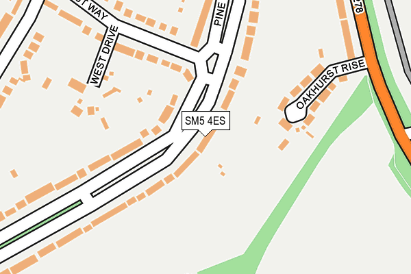 SM5 4ES map - OS OpenMap – Local (Ordnance Survey) SM5 4ES map - OS OpenMap – Local (Ordnance Survey)