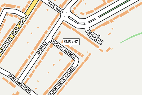 SM5 4HZ map - OS OpenMap – Local (Ordnance Survey) SM5 4HZ map - OS OpenMap – Local (Ordnance Survey)