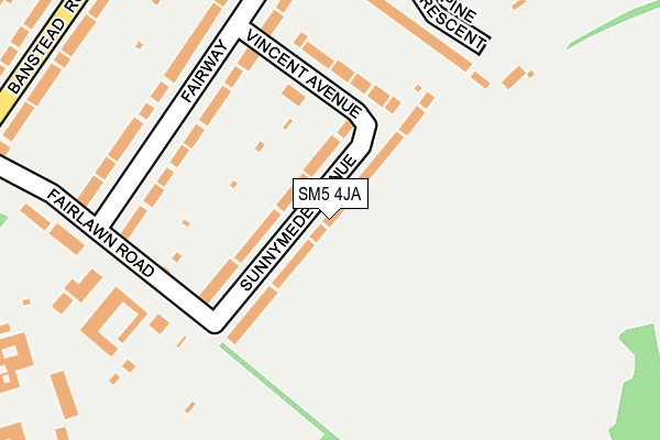 SM5 4JA map - OS OpenMap – Local (Ordnance Survey) SM5 4JA map - OS OpenMap – Local (Ordnance Survey)