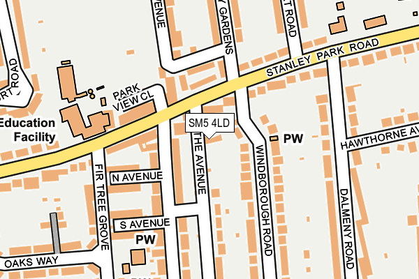 SM5 4LD map - OS OpenMap – Local (Ordnance Survey) SM5 4LD map - OS OpenMap – Local (Ordnance Survey)