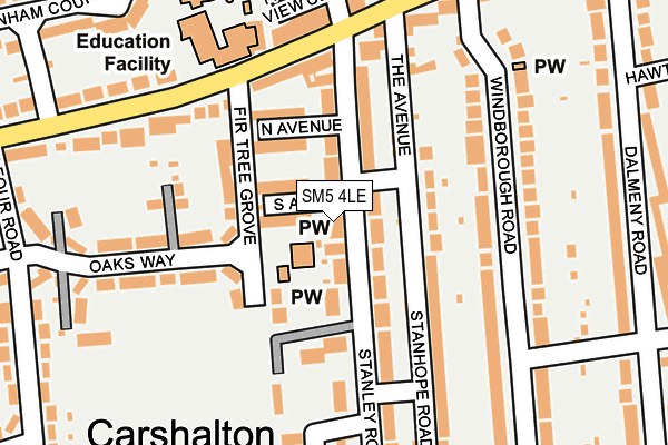 SM5 4LE map - OS OpenMap – Local (Ordnance Survey) SM5 4LE map - OS OpenMap – Local (Ordnance Survey)