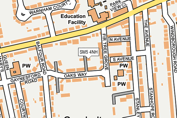 SM5 4NH map - OS OpenMap – Local (Ordnance Survey) SM5 4NH map - OS OpenMap – Local (Ordnance Survey)
