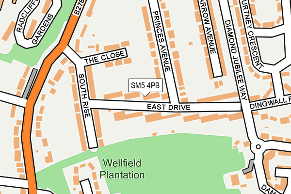 SM5 4PB map - OS OpenMap – Local (Ordnance Survey)