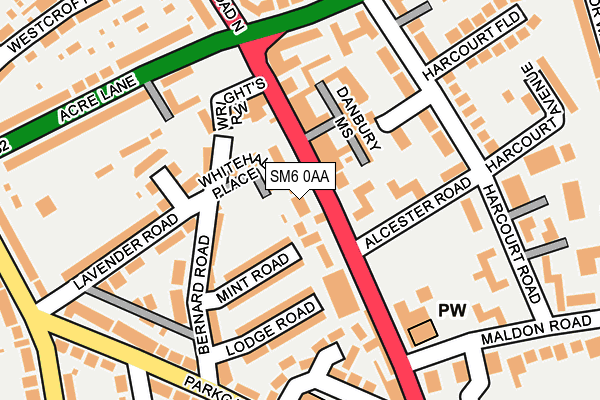SM6 0AA map - OS OpenMap – Local (Ordnance Survey) SM6 0AA map - OS OpenMap – Local (Ordnance Survey)