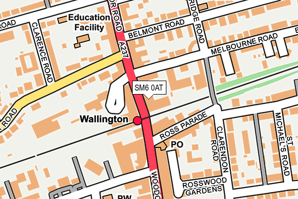 SM6 0AT map - OS OpenMap – Local (Ordnance Survey)