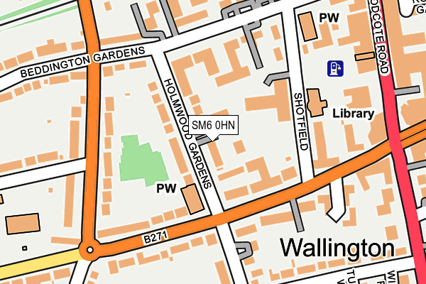SM6 0HN map - OS OpenMap – Local (Ordnance Survey) SM6 0HN map - OS OpenMap – Local (Ordnance Survey)