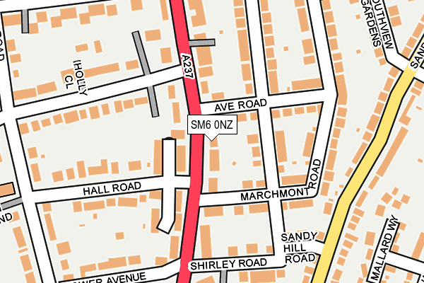 SM6 0NZ map - OS OpenMap – Local (Ordnance Survey) SM6 0NZ map - OS OpenMap – Local (Ordnance Survey)