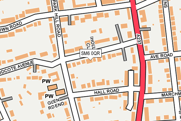 SM6 0QR map - OS OpenMap – Local (Ordnance Survey)