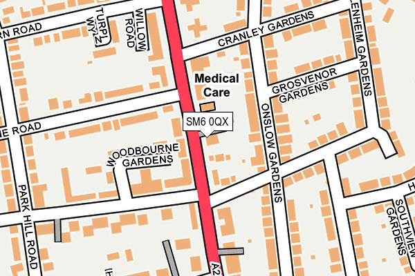 SM6 0QX map - OS OpenMap – Local (Ordnance Survey)
