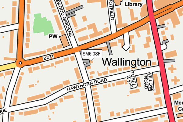 SM6 0SF map - OS OpenMap – Local (Ordnance Survey)