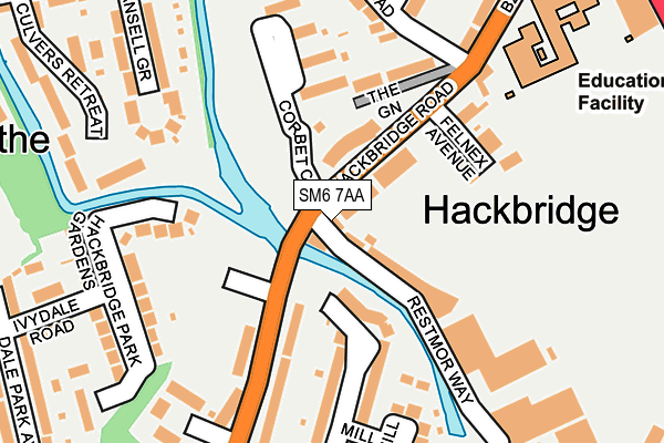 SM6 7AA map - OS OpenMap – Local (Ordnance Survey) SM6 7AA map - OS OpenMap – Local (Ordnance Survey)