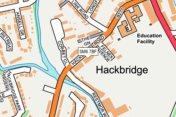 SM6 7BF map - OS OpenMap – Local (Ordnance Survey) SM6 7BF map - OS OpenMap – Local (Ordnance Survey)