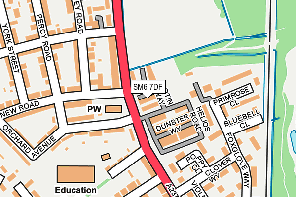 SM6 7DF map - OS OpenMap – Local (Ordnance Survey) SM6 7DF map - OS OpenMap – Local (Ordnance Survey)