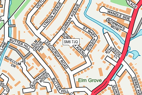 SM6 7JQ map - OS OpenMap – Local (Ordnance Survey) SM6 7JQ map - OS OpenMap – Local (Ordnance Survey)