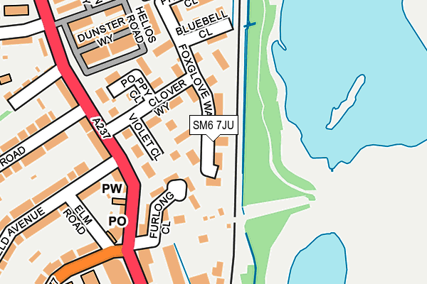 SM6 7JU map - OS OpenMap – Local (Ordnance Survey) SM6 7JU map - OS OpenMap – Local (Ordnance Survey)