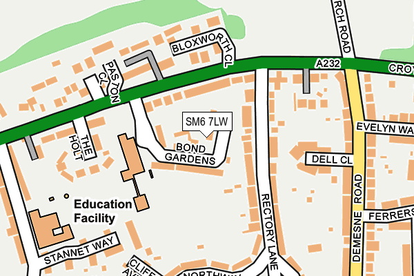 SM6 7LW map - OS OpenMap – Local (Ordnance Survey)