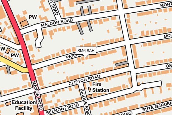 SM6 8AH map - OS OpenMap – Local (Ordnance Survey) SM6 8AH map - OS OpenMap – Local (Ordnance Survey)