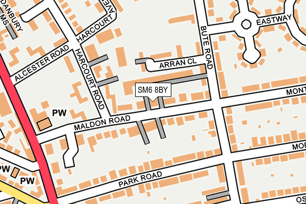 SM6 8BY map - OS OpenMap – Local (Ordnance Survey) SM6 8BY map - OS OpenMap – Local (Ordnance Survey)
