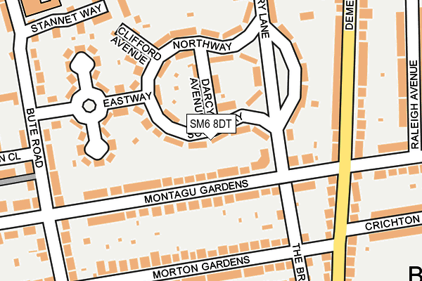 SM6 8DT map - OS OpenMap – Local (Ordnance Survey) SM6 8DT map - OS OpenMap – Local (Ordnance Survey)