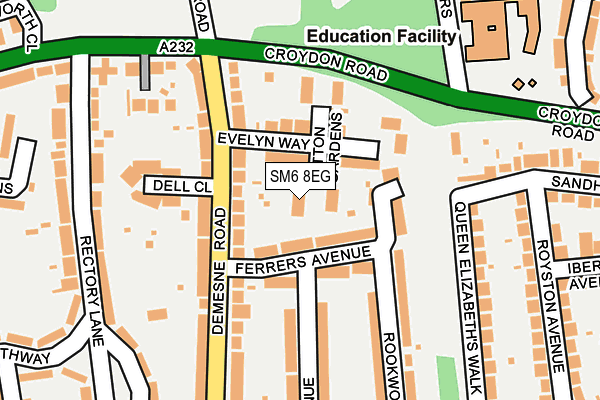 SM6 8EG map - OS OpenMap – Local (Ordnance Survey) SM6 8EG map - OS OpenMap – Local (Ordnance Survey)