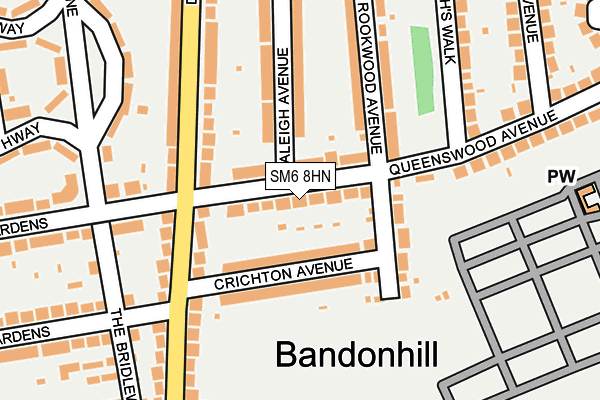 SM6 8HN map - OS OpenMap – Local (Ordnance Survey) SM6 8HN map - OS OpenMap – Local (Ordnance Survey)