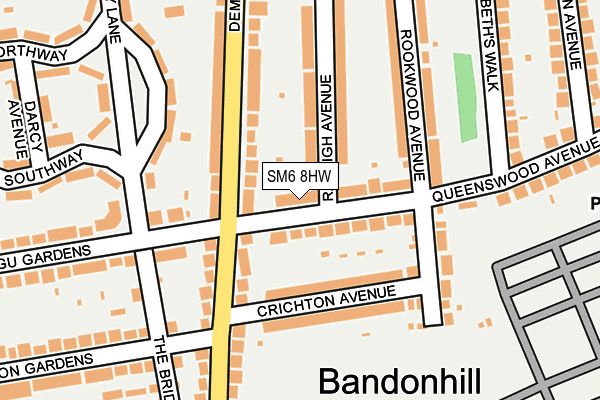 SM6 8HW map - OS OpenMap – Local (Ordnance Survey)