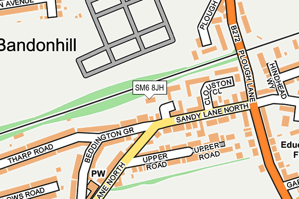 SM6 8JH map - OS OpenMap – Local (Ordnance Survey) SM6 8JH map - OS OpenMap – Local (Ordnance Survey)