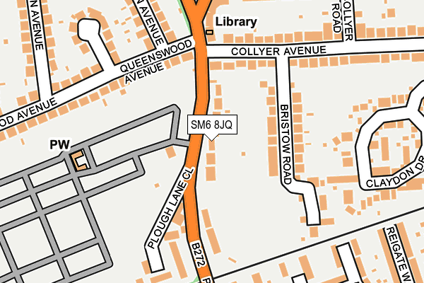 SM6 8JQ map - OS OpenMap – Local (Ordnance Survey) SM6 8JQ map - OS OpenMap – Local (Ordnance Survey)