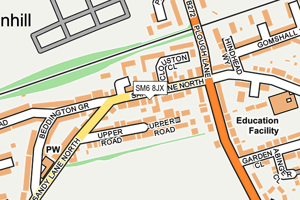 SM6 8JX map - OS OpenMap – Local (Ordnance Survey) SM6 8JX map - OS OpenMap – Local (Ordnance Survey)