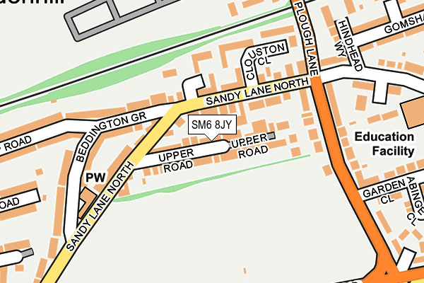 SM6 8JY map - OS OpenMap – Local (Ordnance Survey) SM6 8JY map - OS OpenMap – Local (Ordnance Survey)