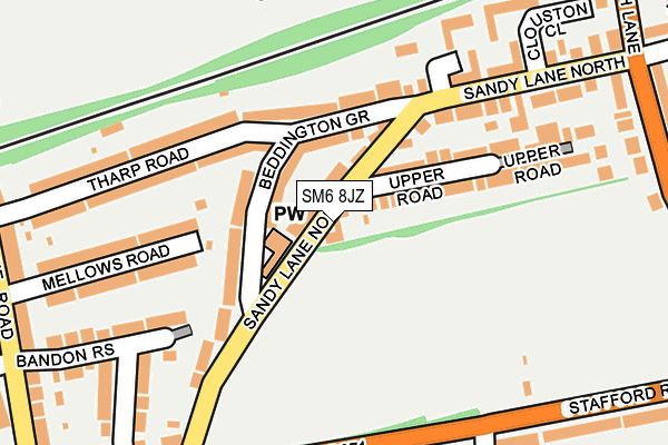 SM6 8JZ map - OS OpenMap – Local (Ordnance Survey) SM6 8JZ map - OS OpenMap – Local (Ordnance Survey)