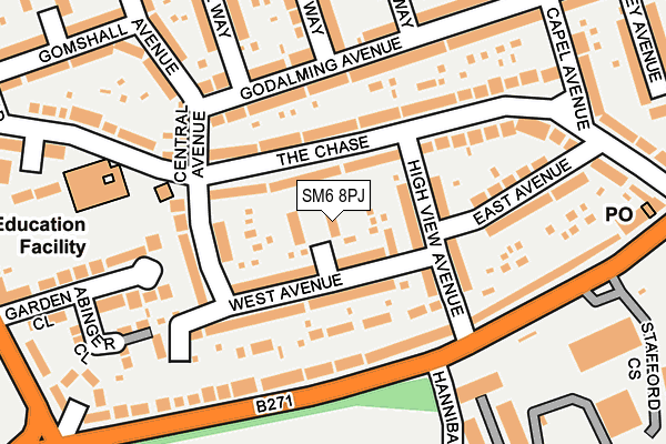 SM6 8PJ map - OS OpenMap – Local (Ordnance Survey) SM6 8PJ map - OS OpenMap – Local (Ordnance Survey)