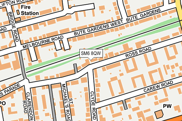 SM6 8QW map - OS OpenMap – Local (Ordnance Survey) SM6 8QW map - OS OpenMap – Local (Ordnance Survey)