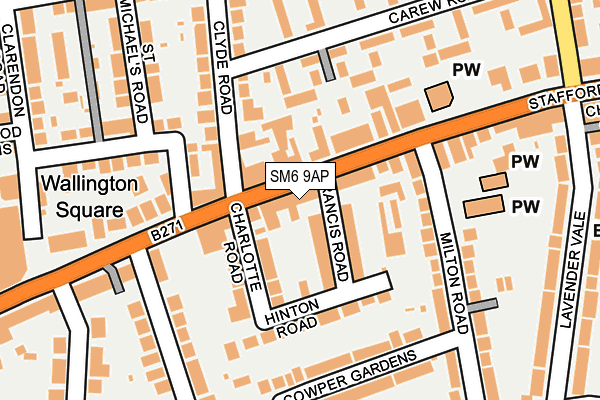 SM6 9AP map - OS OpenMap – Local (Ordnance Survey) SM6 9AP map - OS OpenMap – Local (Ordnance Survey)