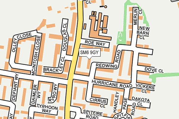 SM6 9GY map - OS OpenMap – Local (Ordnance Survey) SM6 9GY map - OS OpenMap – Local (Ordnance Survey)