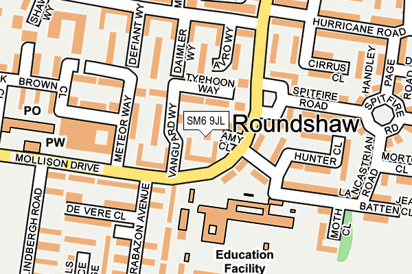 SM6 9JL map - OS OpenMap – Local (Ordnance Survey) SM6 9JL map - OS OpenMap – Local (Ordnance Survey)