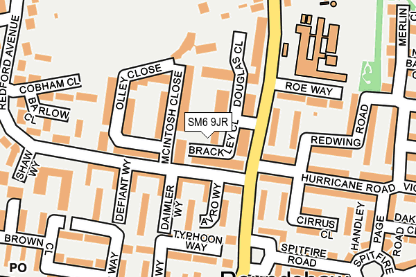 SM6 9JR map - OS OpenMap – Local (Ordnance Survey)