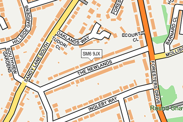 SM6 9JX map - OS OpenMap – Local (Ordnance Survey)