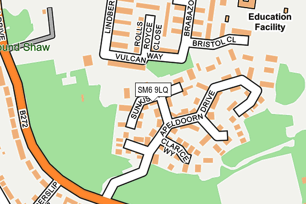 SM6 9LQ map - OS OpenMap – Local (Ordnance Survey) SM6 9LQ map - OS OpenMap – Local (Ordnance Survey)