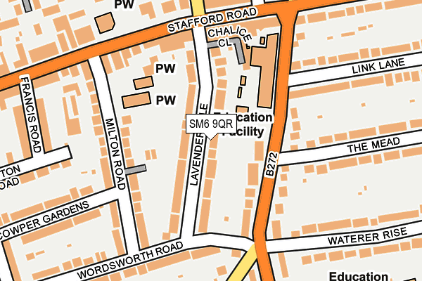 SM6 9QR map - OS OpenMap – Local (Ordnance Survey) SM6 9QR map - OS OpenMap – Local (Ordnance Survey)