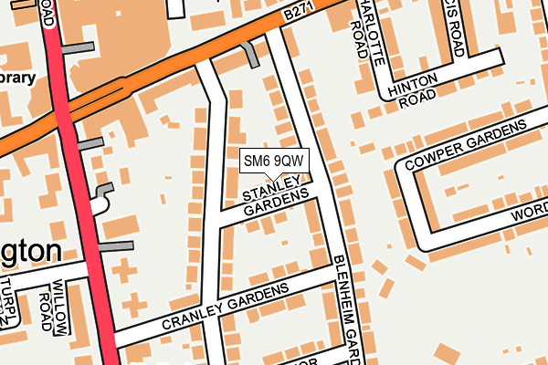 SM6 9QW map - OS OpenMap – Local (Ordnance Survey) SM6 9QW map - OS OpenMap – Local (Ordnance Survey)