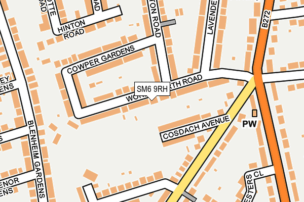 SM6 9RH map - OS OpenMap – Local (Ordnance Survey)