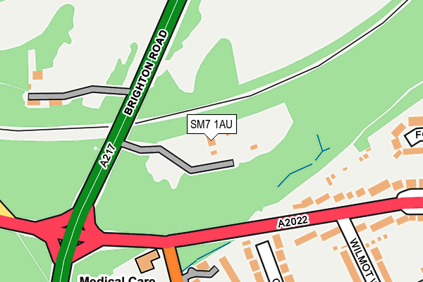 SM7 1AU map - OS OpenMap – Local (Ordnance Survey) SM7 1AU map - OS OpenMap – Local (Ordnance Survey)