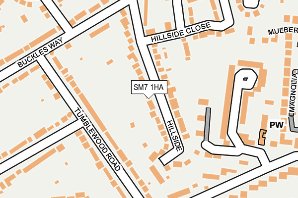 SM7 1HA map - OS OpenMap – Local (Ordnance Survey) SM7 1HA map - OS OpenMap – Local (Ordnance Survey)