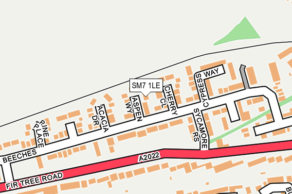 SM7 1LE map - OS OpenMap – Local (Ordnance Survey) SM7 1LE map - OS OpenMap – Local (Ordnance Survey)