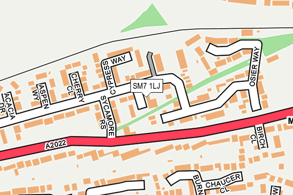 SM7 1LJ map - OS OpenMap – Local (Ordnance Survey) SM7 1LJ map - OS OpenMap – Local (Ordnance Survey)