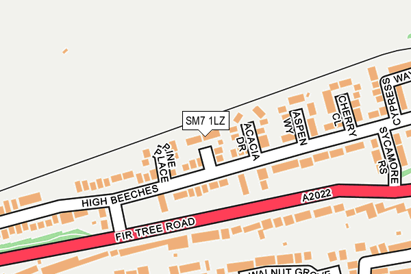 SM7 1LZ map - OS OpenMap – Local (Ordnance Survey) SM7 1LZ map - OS OpenMap – Local (Ordnance Survey)