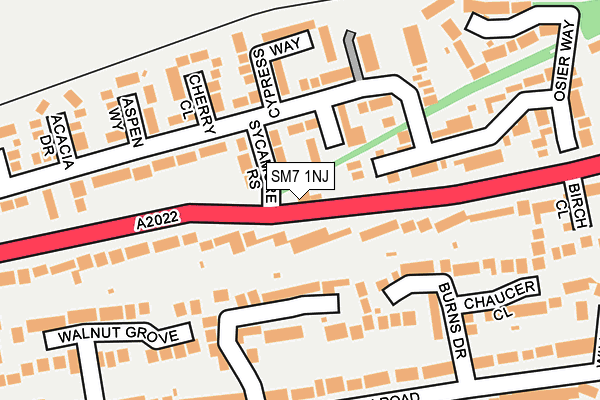 SM7 1NJ map - OS OpenMap – Local (Ordnance Survey) SM7 1NJ map - OS OpenMap – Local (Ordnance Survey)