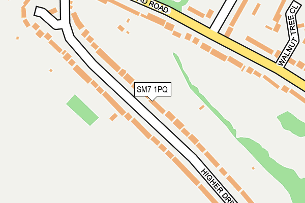 SM7 1PQ map - OS OpenMap – Local (Ordnance Survey) SM7 1PQ map - OS OpenMap – Local (Ordnance Survey)