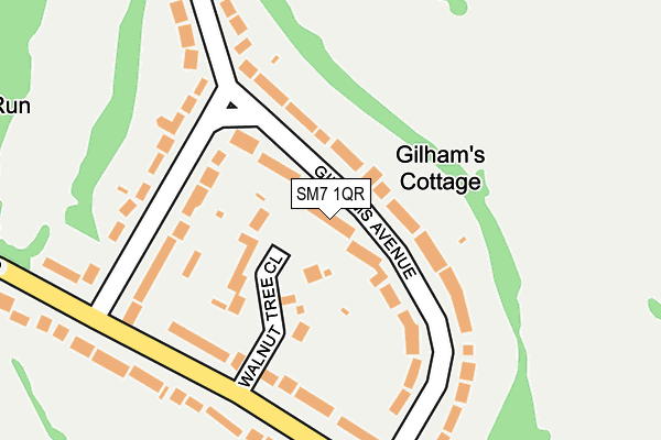 SM7 1QR map - OS OpenMap – Local (Ordnance Survey) SM7 1QR map - OS OpenMap – Local (Ordnance Survey)